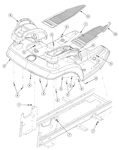 Fender And Running Board Diagram and Parts List for GT2550 K015-K018-14A2E7P710 Cub Cadet Lawn Tractor